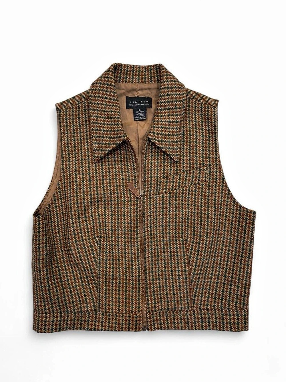 Limited Houndstooth Wool Vest Size Small Like New